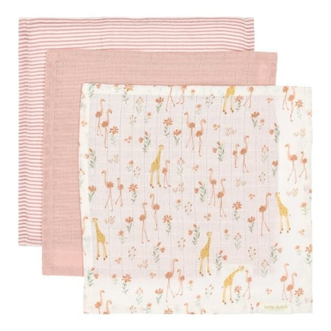 Set 3 toallitas faciales Blooming Safari Little Dutch
