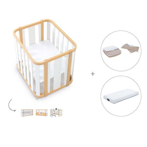 Minicuna-cuna-cama-escritorio (4en1) madera/blanco · Crea Plus Tres