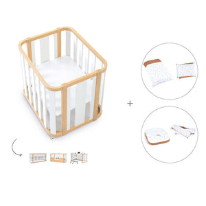 Minicuna-cuna-cama-escritorio (4en1) madera/blanco · Crea Plus Tres