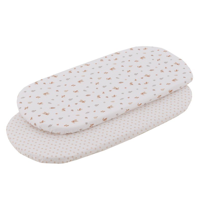 Sábana Bajera Moisés/Capazo Pack 2 Unidades 35x80x7 cm