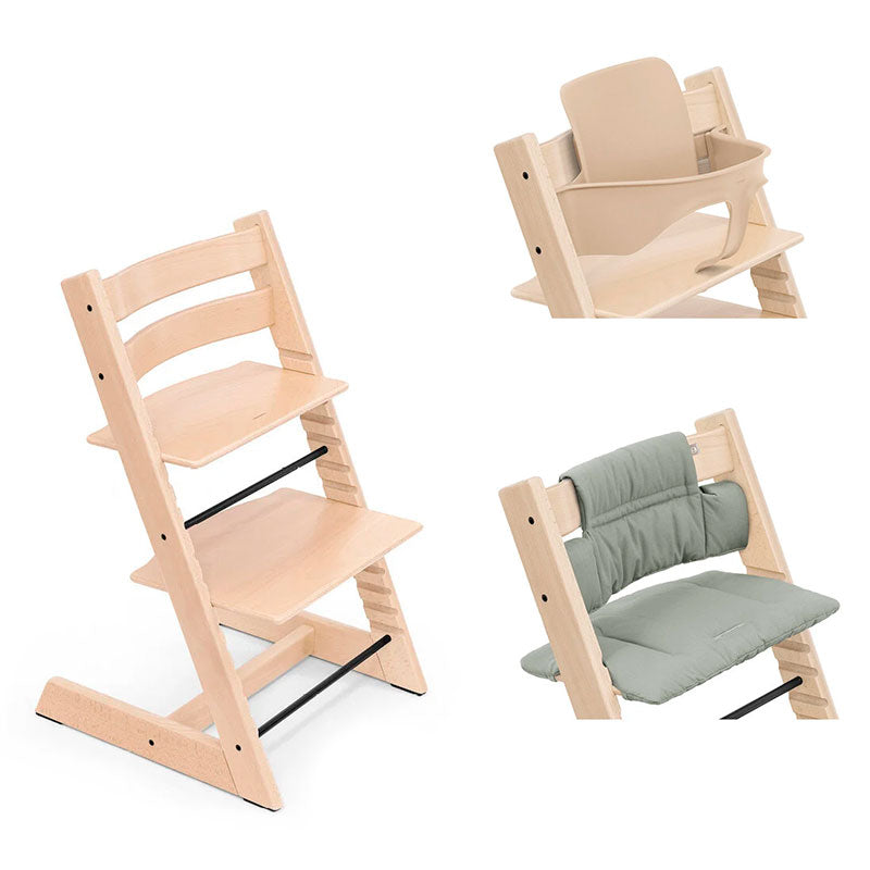 Pack de Trona (Beech) + Baby Set + Cojín Stokke Tripp Trapp
