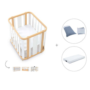 Minicuna-cuna-cama-escritorio (4en1) madera/blanco · Crea Plus Tres