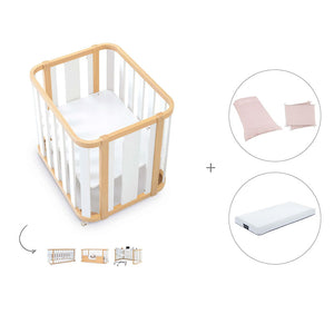 Minicuna-cuna-cama-escritorio (4en1) madera/blanco · Crea Plus Tres