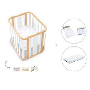 Minicuna-cuna-cama-escritorio (4en1) madera/blanco · Crea Plus Tres