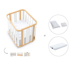 Minicuna-cuna-cama-escritorio (4en1) madera/blanco · Crea Plus Tres