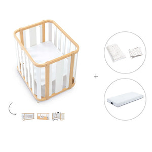 Minicuna-cuna-cama-escritorio (4en1) madera/blanco · Crea Plus Tres