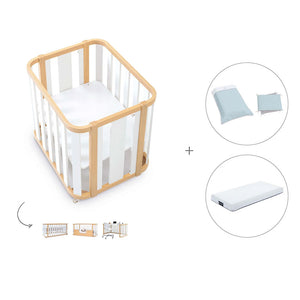 Minicuna-cuna-cama-escritorio (4en1) madera/blanco · Crea Plus Tres