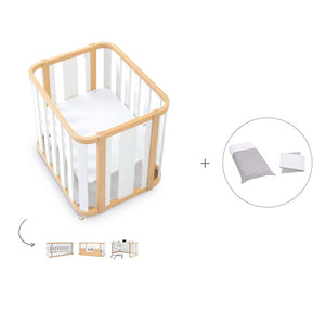 Minicuna-cuna-cama-escritorio (4en1) madera/blanco · Crea Plus Tres