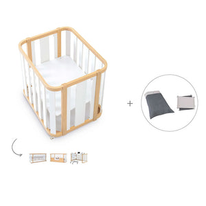 Minicuna-cuna-cama-escritorio (4en1) madera/blanco · Crea Plus Tres