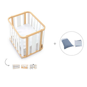 Minicuna-cuna-cama-escritorio (4en1) madera/blanco · Crea Plus Tres