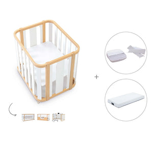 Minicuna-cuna-cama-escritorio (4en1) madera/blanco · Crea Plus Tres