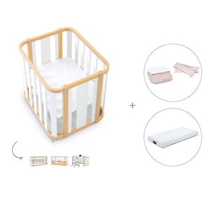 Minicuna-cuna-cama-escritorio (4en1) madera/blanco · Crea Plus Tres