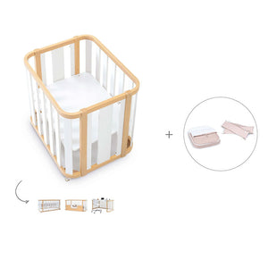 Minicuna-cuna-cama-escritorio (4en1) madera/blanco · Crea Plus Tres