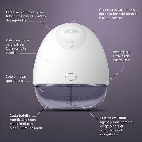 Sacaleches eléctrico manos libres doble Elvie Pump