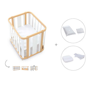 Minicuna-cuna-cama-escritorio (4en1) madera/blanco · Crea Plus Tres