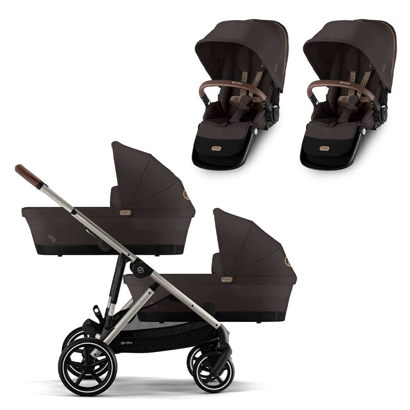 Carrito Cybex Gazelle S gemelar con 2 capazos y 2 asientos