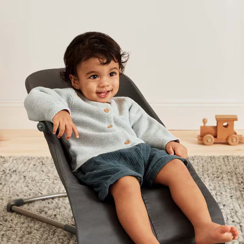 Hamaca Bliss BabyBjörn antracita tejido acolchado petalo gris oscuro - imagen 5