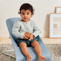 Hamaca Bliss BabyBjörn azul tejido acolchado petalo gris claro - imagen 6