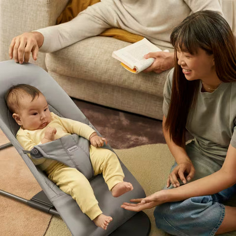 Hamaca Bliss BabyBjörn gris claro tejido jersey tri fabric gris oscuro - imagen 2
