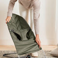 Hamaca Bliss BabyBjörn verde oscuro tejido acolchado petalo gris oscuro - imagen 6