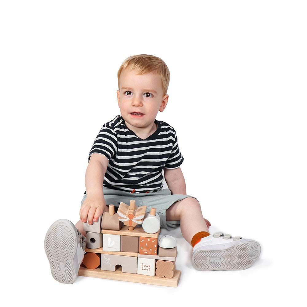 Bloques apilables casa de madera nougat Label Label