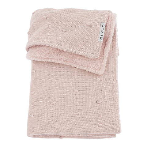 Manta Meyco Baby Mini Knots Teddy, Soft Pink