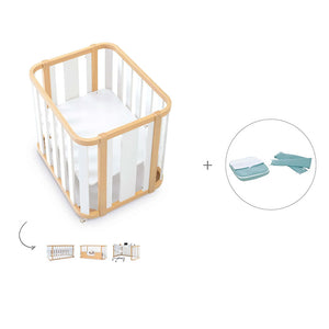 Minicuna-cuna-cama-escritorio (4en1) madera/blanco · Crea Plus Tres