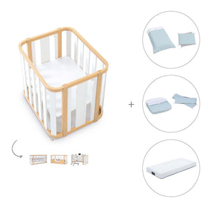 Minicuna-cuna-cama-escritorio (4en1) madera/blanco · Crea Plus Tres