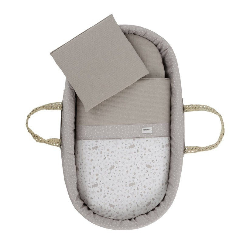 Moisés de palma acolchado "UNE Abete"  Cambrass 39x80x25 cm