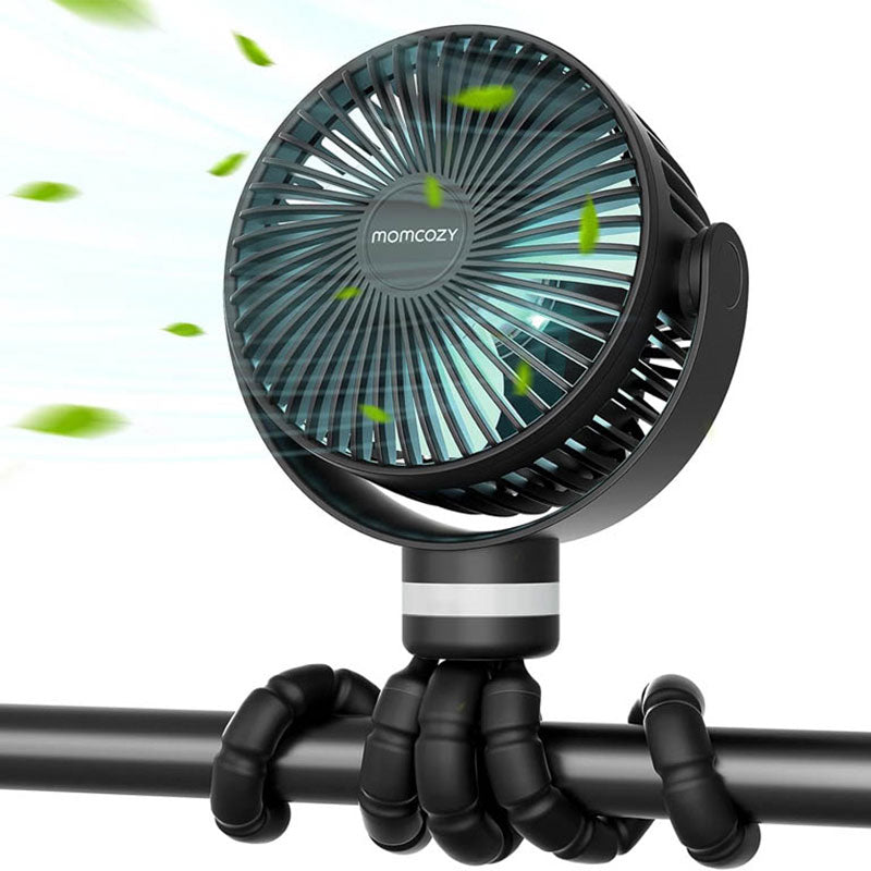 Ventilador portátil USB Momcozy con trípode flexible y luz LED