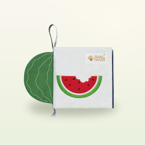Libro sensorial Small Hands Frutas exóticas de My First Book — vista del libro