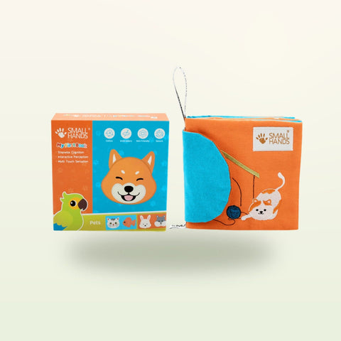 Libro sensorial Small Hands Mascotas de My First Book — libro y presentación