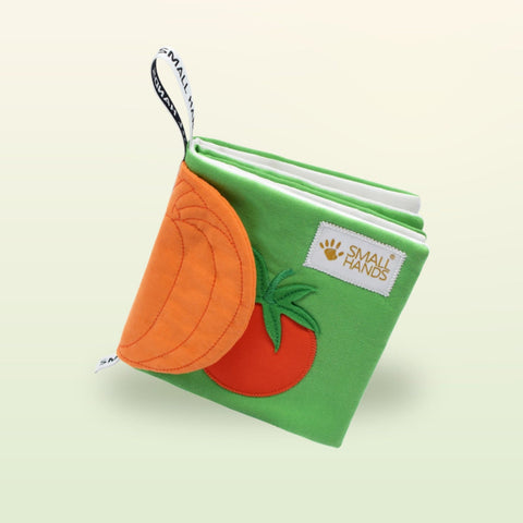 Libro sensorial Small Hands Verduras de My First Book — vista del libro