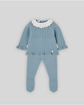 Conjunto de Jubón y Polaina Terra Azul Mineral - Paz Rodríguez - conjunto completo