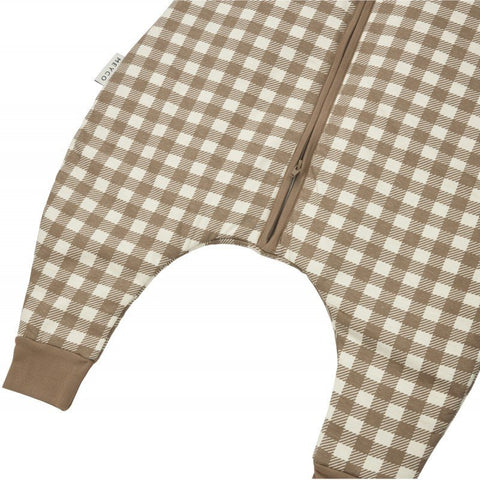 Pijama forrado Meyco Baby Vichy Square Dark Taupe TOG 2,5, 80 cm, vista 4 de la galería oficial.