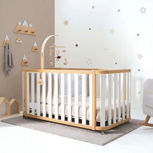 Minicuna-cuna-cama-escritorio (4en1) madera/blanco · Crea Plus Tres