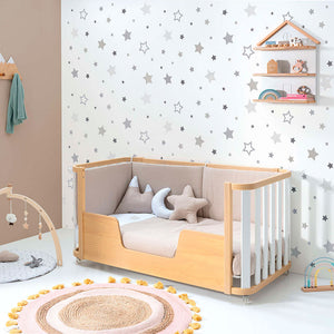 Minicuna-cuna-cama-escritorio (4en1) madera/blanco · Crea Plus Tres