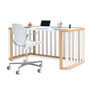 Minicuna-cuna-cama-escritorio (4en1) madera/blanco · Crea Plus Tres