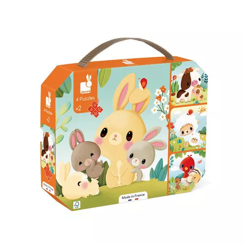 4 Puzzles evolutivos de animales de granja Janod
