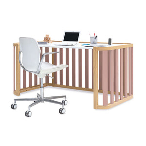 Minicuna-cuna-cama-escritorio (4en1) madera/rosa · Crea Plus Tres