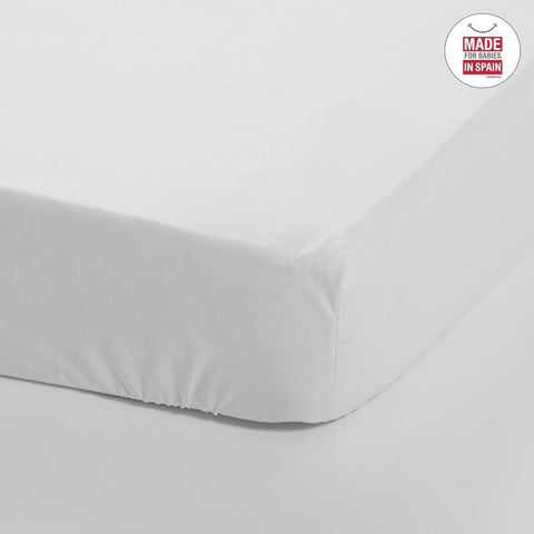 Sábana bajera blanca para cuna 60x120x17 cm Cambrass