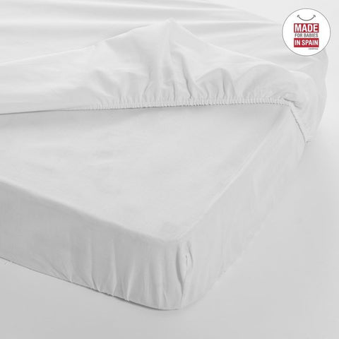 Sábana bajera blanca para cuna 60x120x17 cm Cambrass