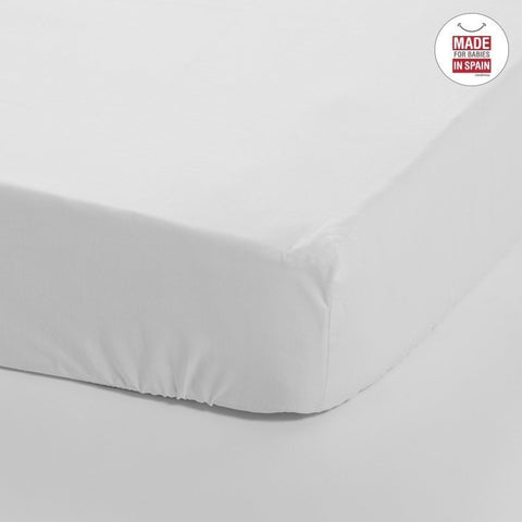 Sábana bajera blanca para cuna 70x140x19 cm Cambrass