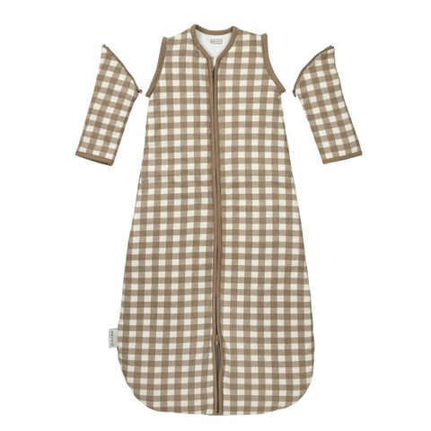 Saco de dormir Meyco Baby Vichy Square Dark Taupe TOG 2,5, vista 2 de la galería oficial.