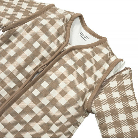 Saco de dormir Meyco Baby Vichy Square Dark Taupe TOG 2,5, vista 3 de la galería oficial.