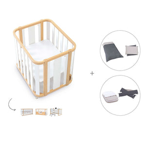 Minicuna-cuna-cama-escritorio (4en1) madera/blanco · Crea Plus Tres