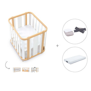 Minicuna-cuna-cama-escritorio (4en1) madera/blanco · Crea Plus Tres