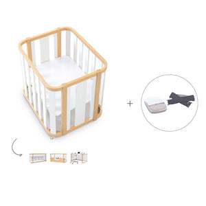 Minicuna-cuna-cama-escritorio (4en1) madera/blanco · Crea Plus Tres