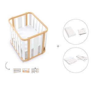 Minicuna-cuna-cama-escritorio (4en1) madera/blanco · Crea Plus Tres