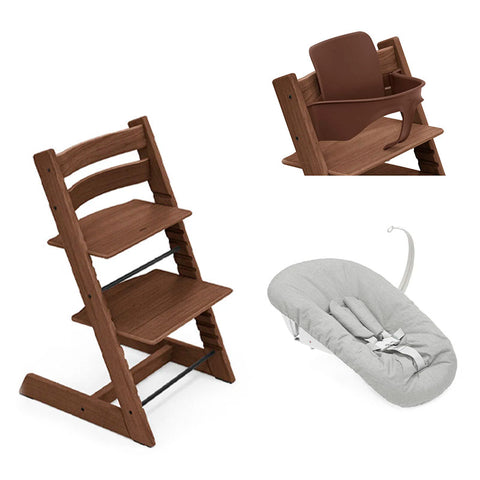 Pack Stokke Tripp Trapp Roble + Baby Set + Newborn Set